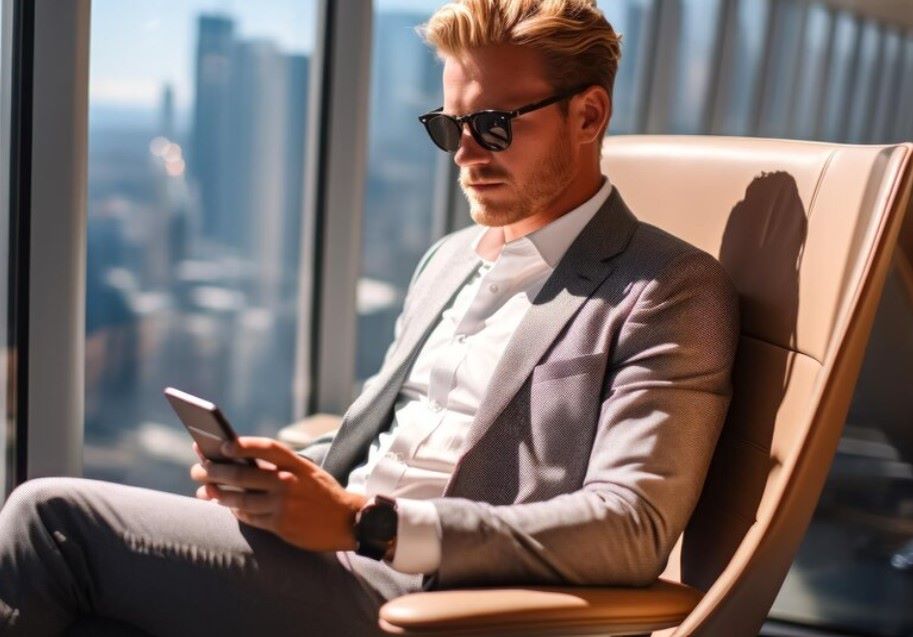 businessman on facebook